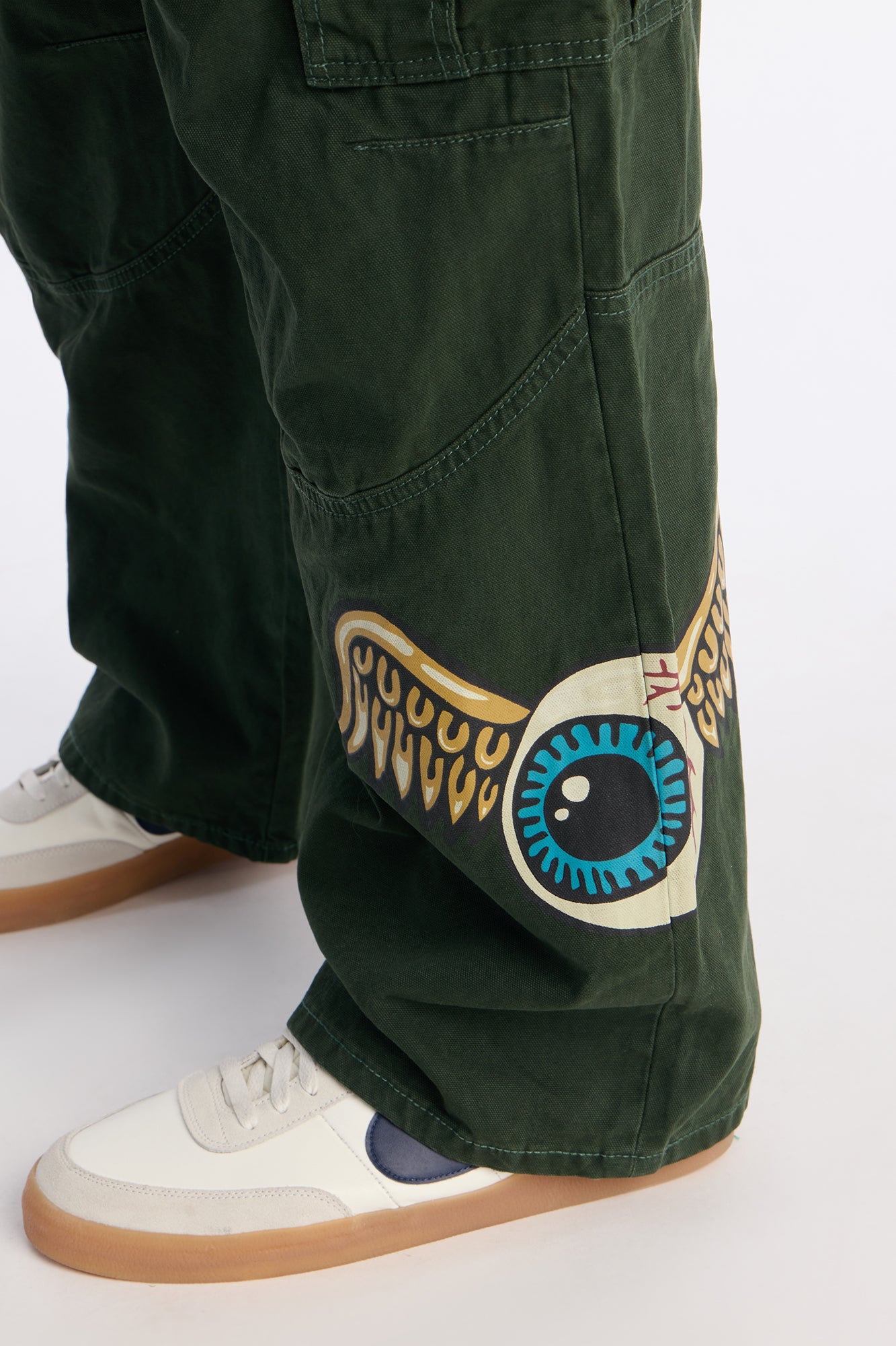 Von Dutch Baggy Flying Eyeball Jean - Green