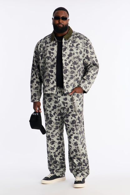 Cropped Grow Through It Zipped Work Jacket - Green