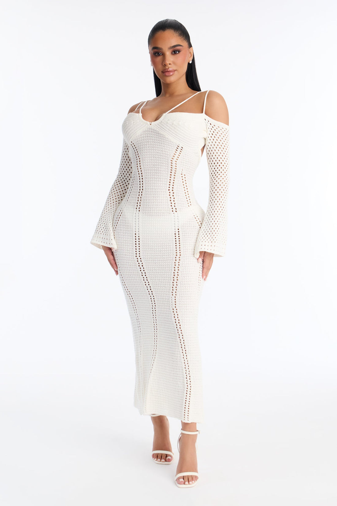 Wanderlust Backless Crochet Maxi Dress - Cream