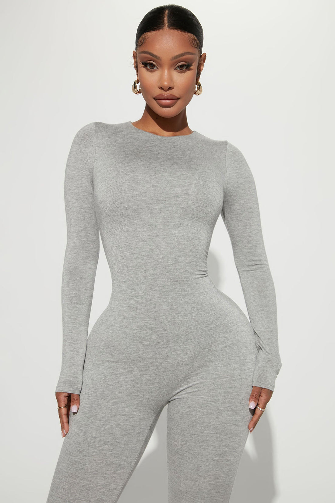 Bre Butter Snatched Jumpsuit - Heather Grey