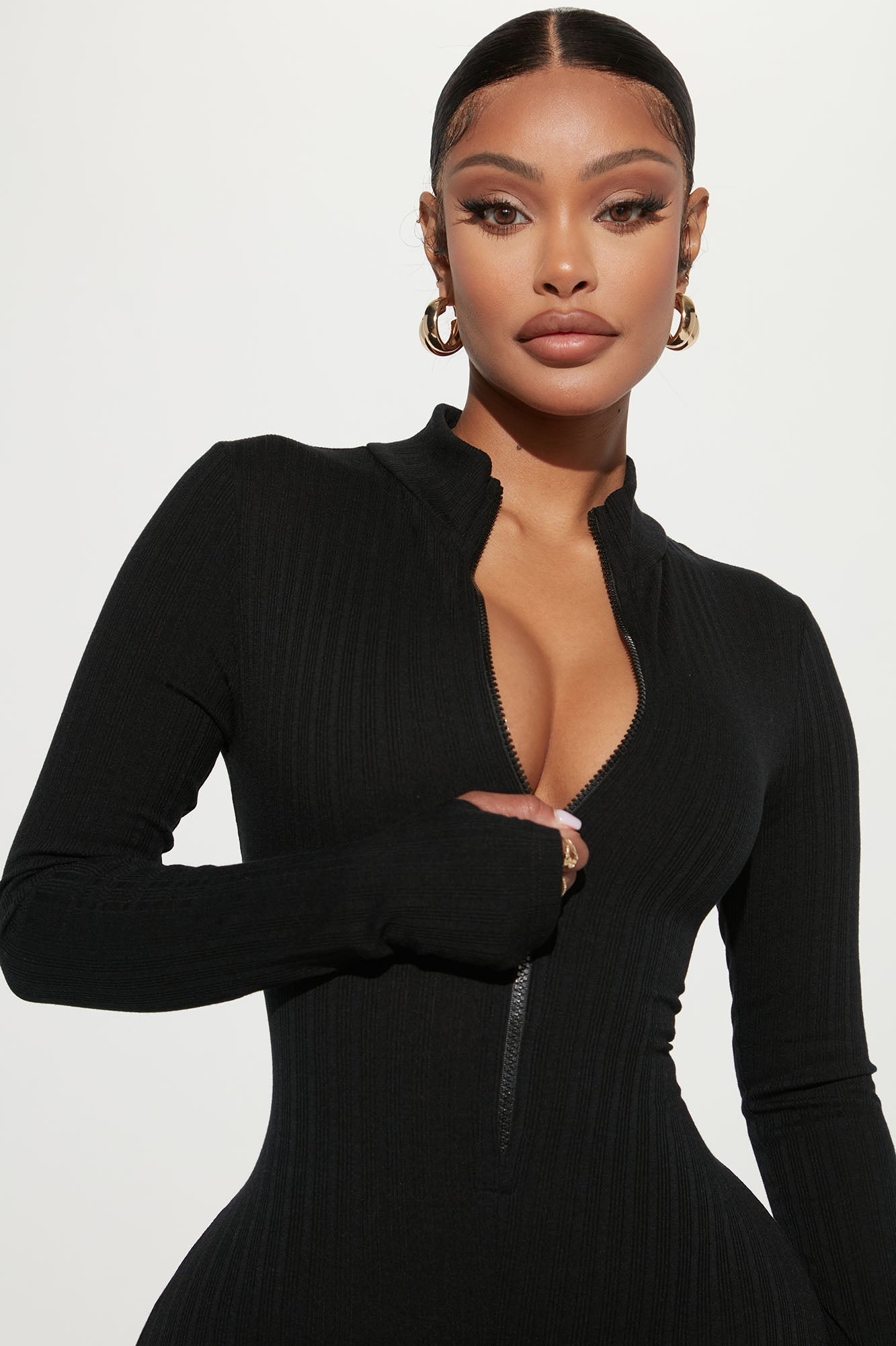 Brielle Rib Jumpsuit - Black