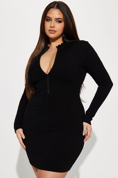 Brooklyn Snatched Mini Dress - Black