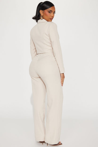 Quick Break 2 Piece Jumpsuit Set - Beige
