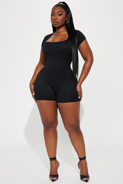 Miranda Double Lined Romper - Black