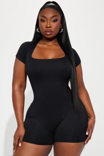 Miranda Double Lined Romper - Black