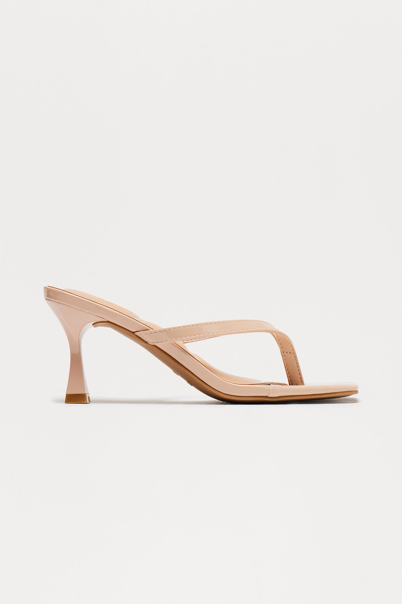 Blue Thong Mules - Nude