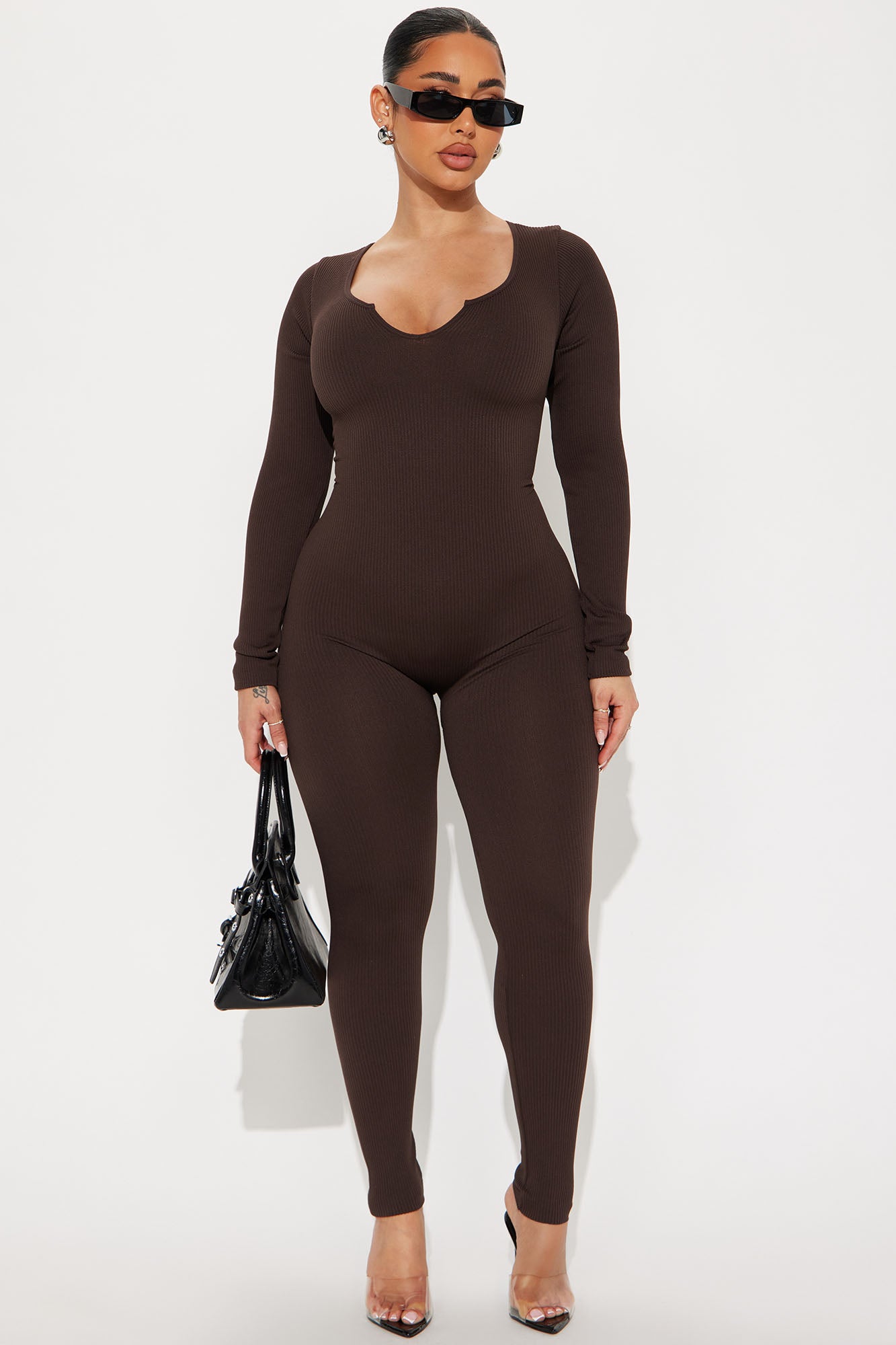 Giada Seamless Jumpsuit - Chocolate