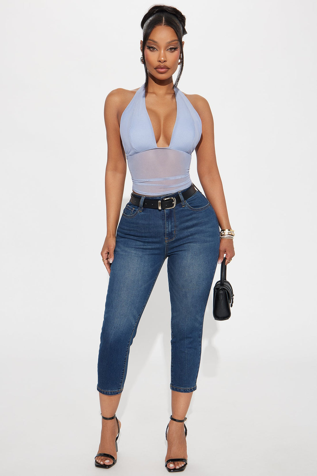 Wait Up Stretch Denim Capris - Dark Wash