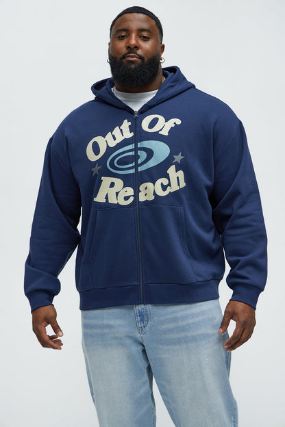 Lost In Space Zip Up Hoodie - Navy