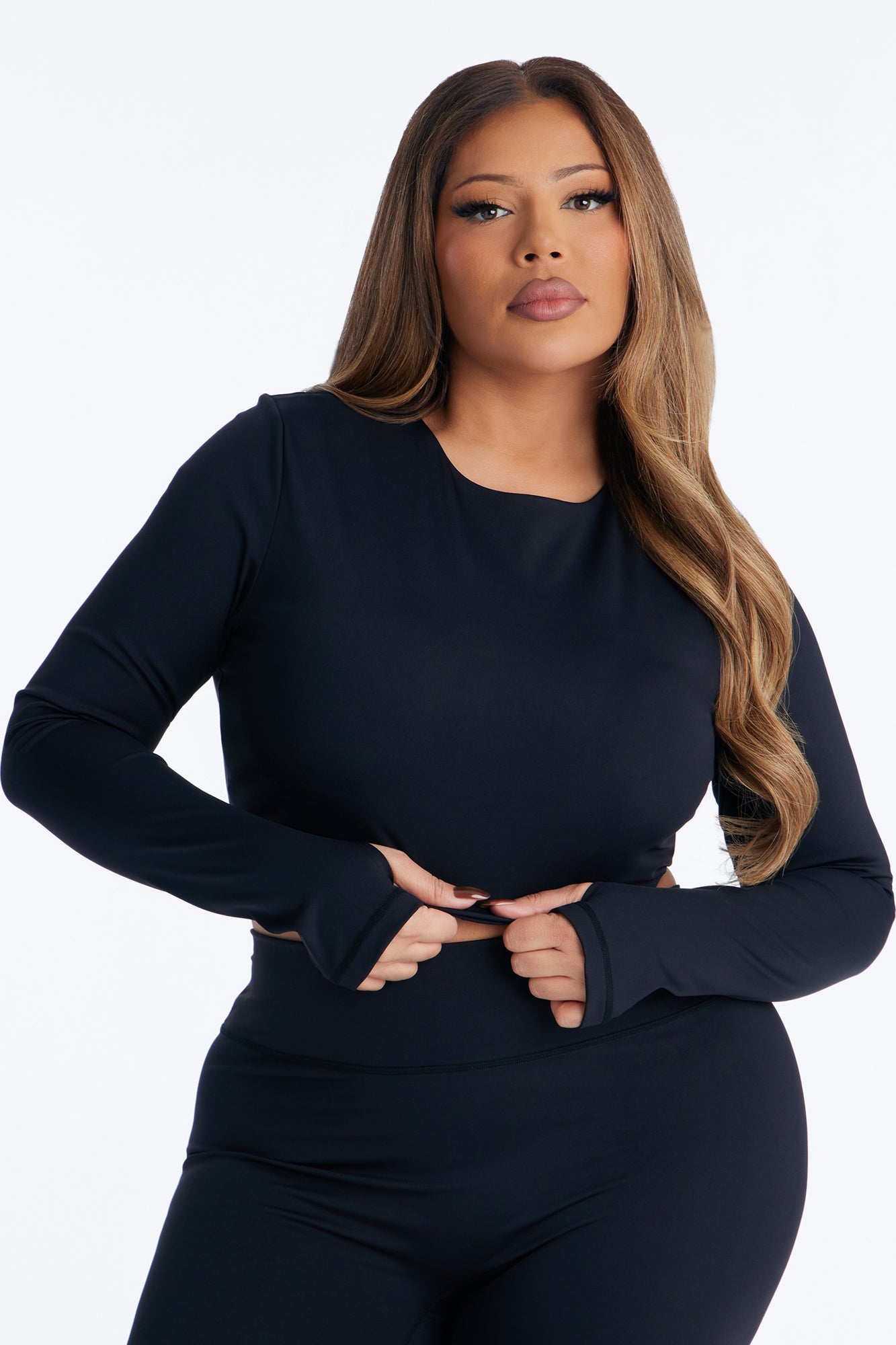 Sasha Open Back Ruched Legging Set - Black