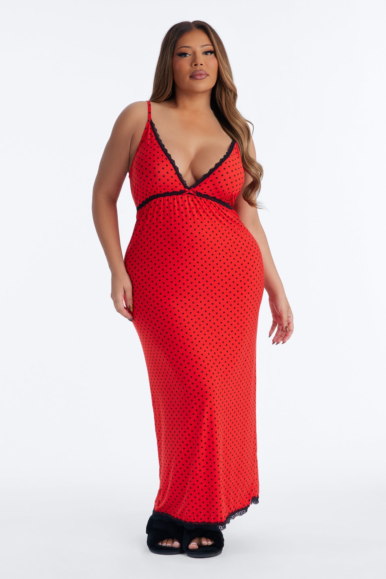 Endless Dreams Maxi PJ Sleep Dress - Red/Black