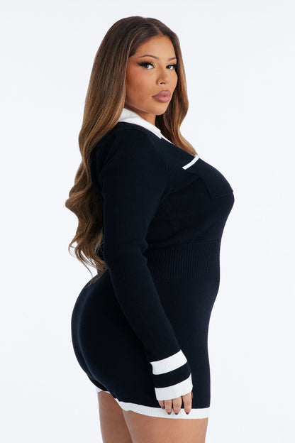 Melissa Knit Romper - Black