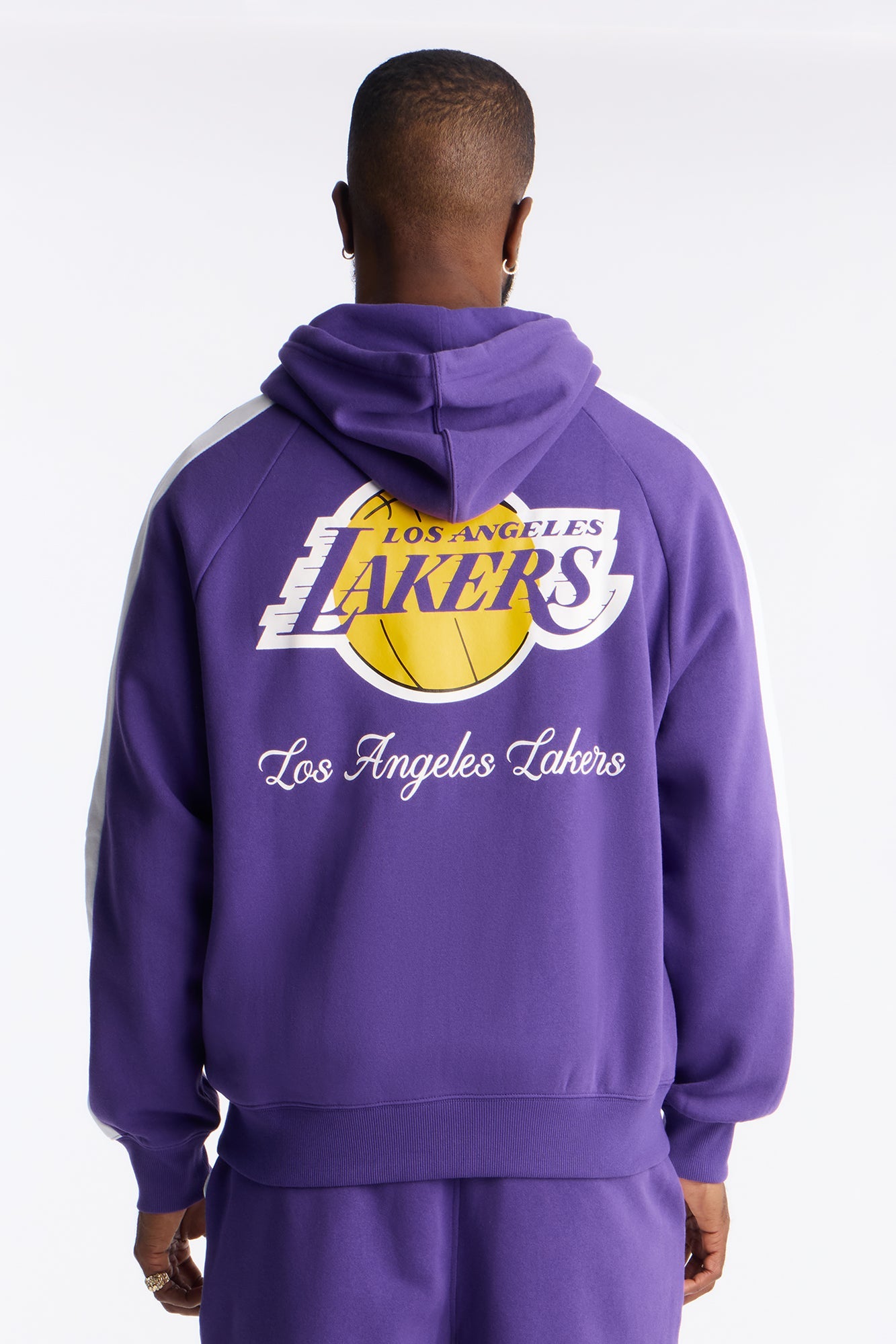 Lakers Wavey Oversized Zip Hoodie - Purple