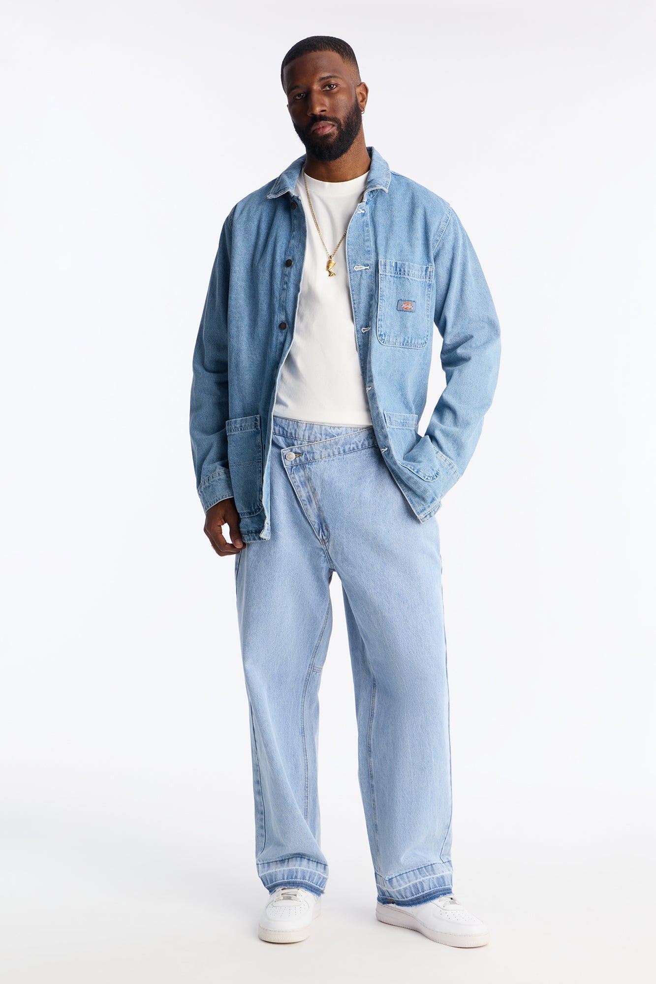Baggy Offset Jean - Light Blue Wash