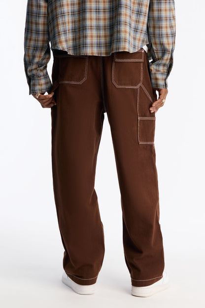 Baggy Tetris Maze Multi Pocket Pant - Brown