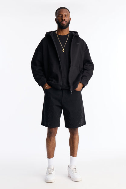 Relaxed Moonflare Denim Short - Black