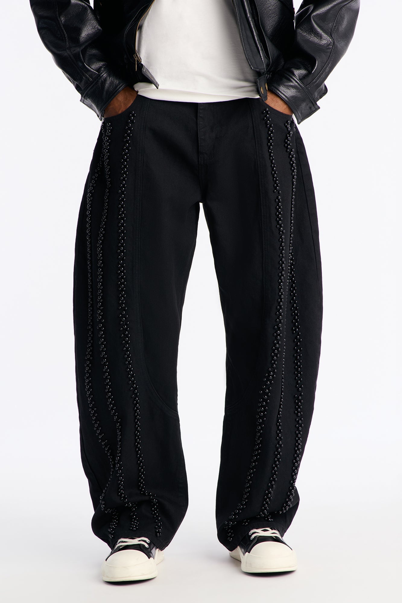 Barrel Pearl Obsidian Jean - Black