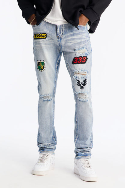 Stacked Skinny Urban Mend Jeans - Light Wash