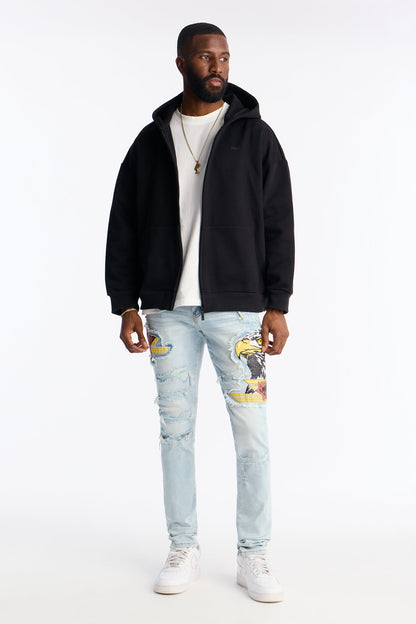 Stacked Skinny Eagle Flight Jean - Light Wash