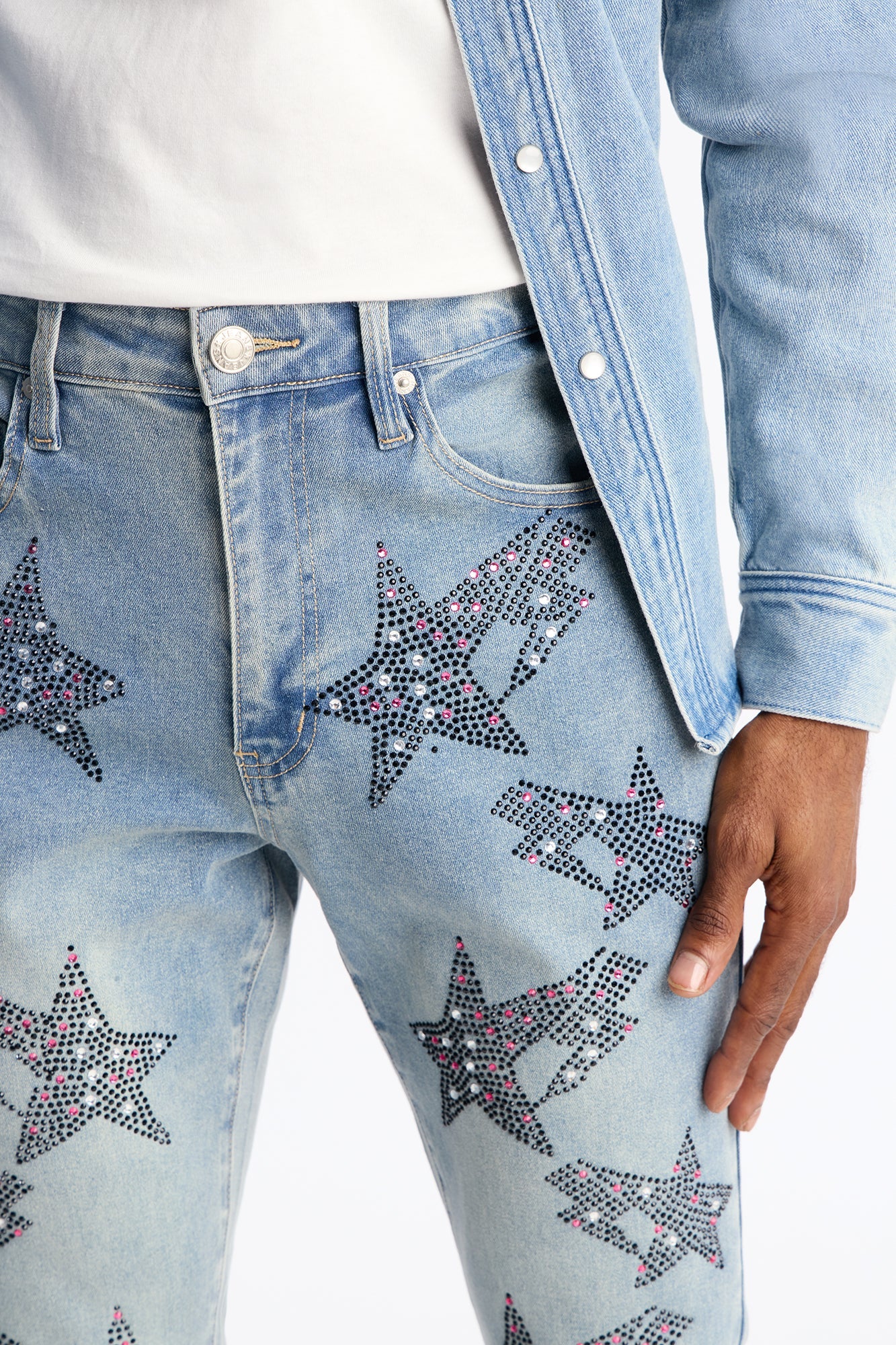 Stacked Skinny Flare Skyfire Jean - Medium Blue Wash