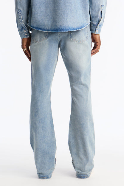 Stacked Skinny Flare Skyfire Jean - Medium Blue Wash