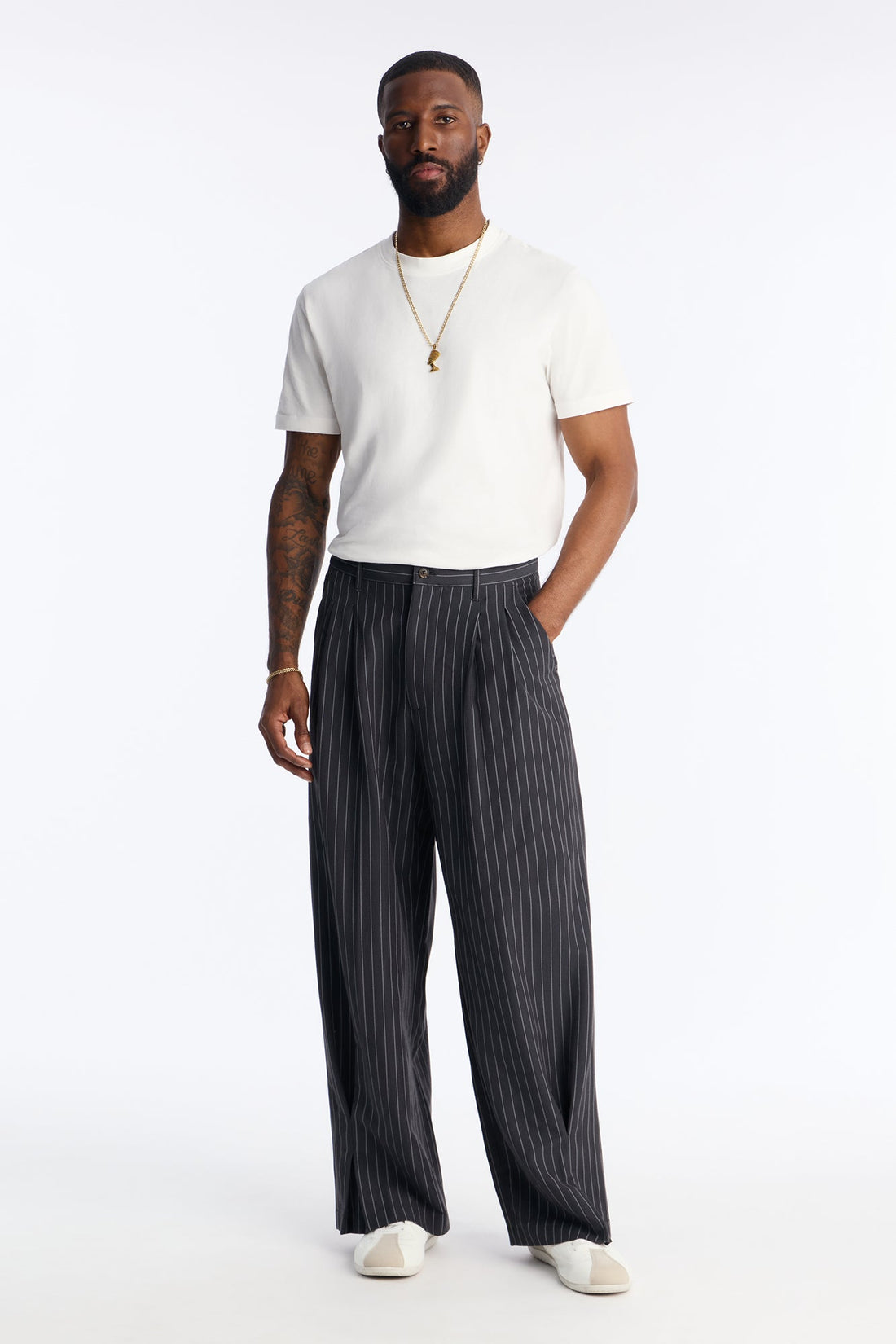 Wide Leg New Age Pleated Trouser - Grey