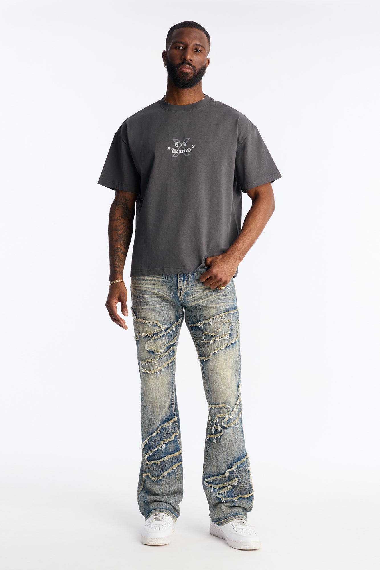 Premium Ruthless x Cold Hearted Short Sleeve Tee - Charcoal