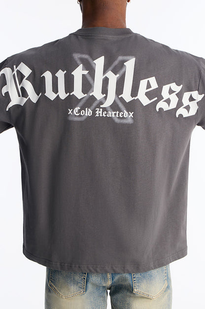 Premium Ruthless x Cold Hearted Short Sleeve Tee - Charcoal