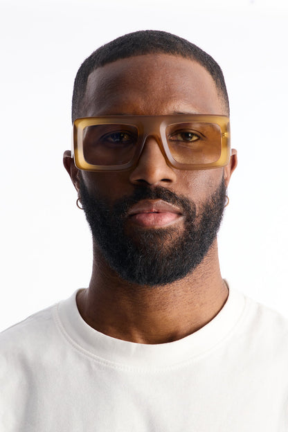 Prestige Matte Flat Top Sunglasses - Tan