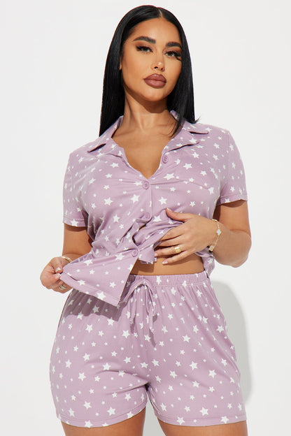 Starry Dreams PJ Short Set - Grey