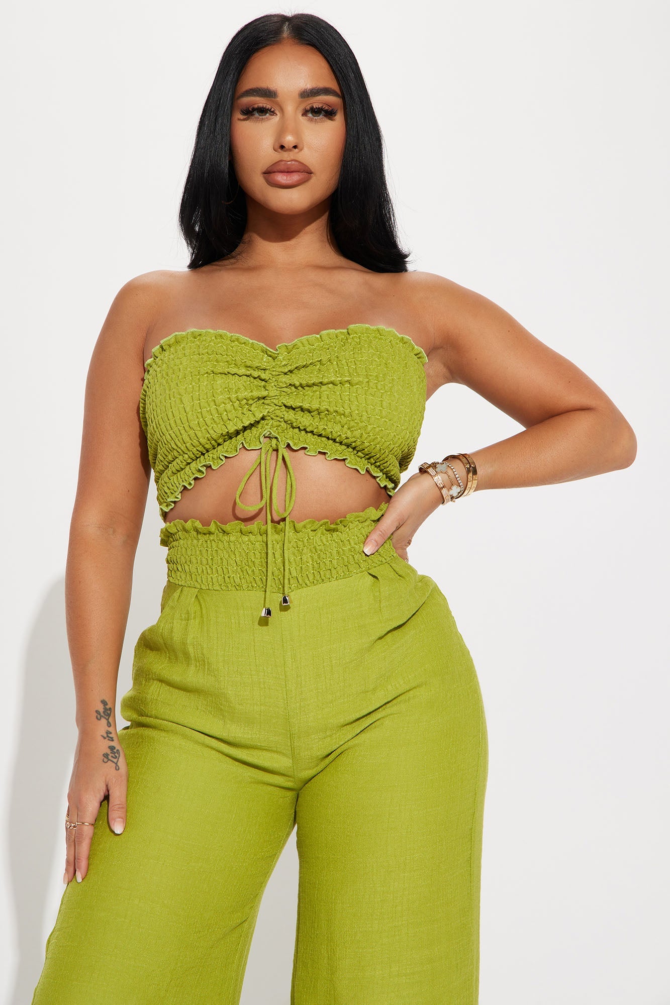 Vacation Time Pant Set - Chartreuse
