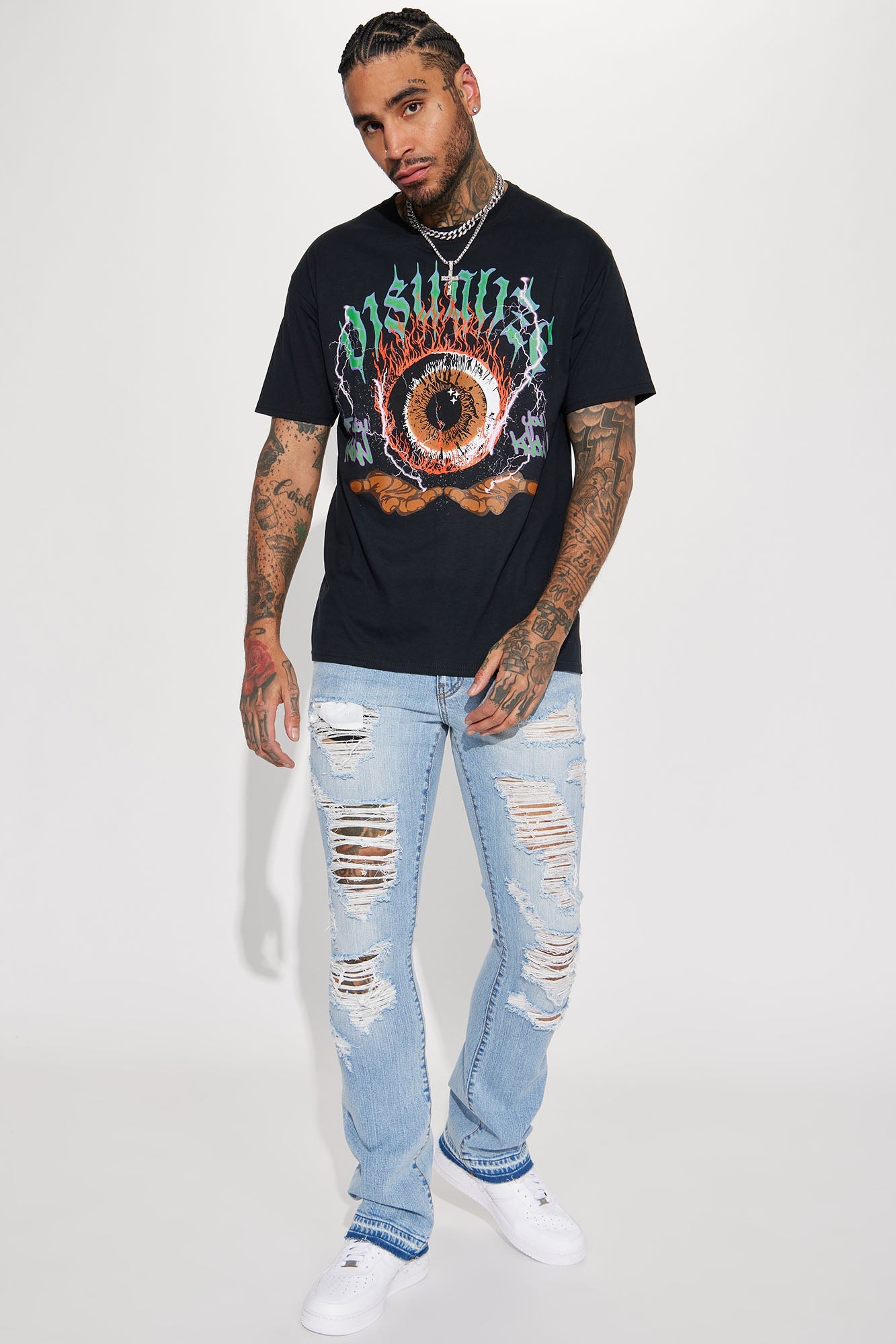 Innovative Stacked Skinny Flare Jeans - Medium Wash