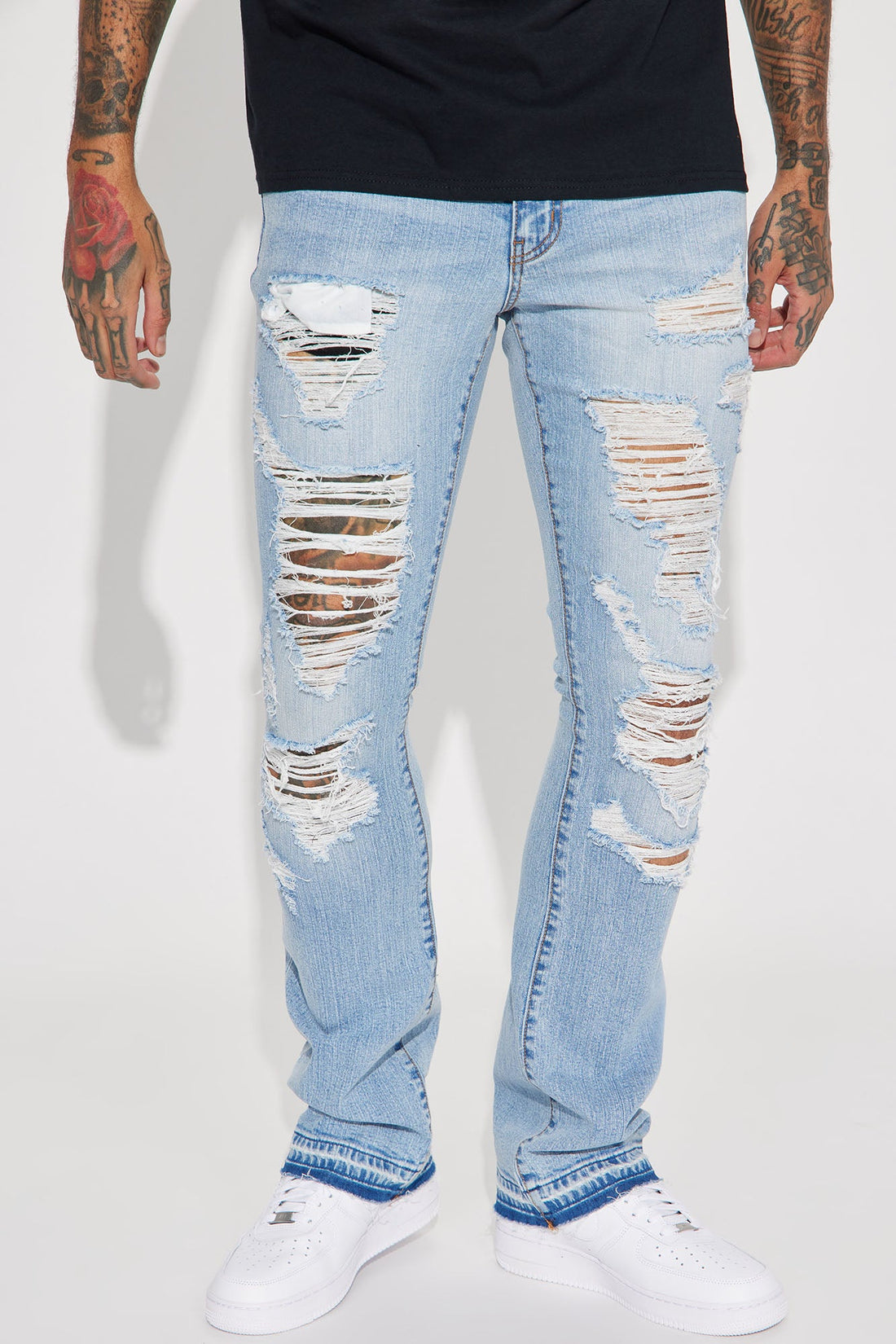 Innovative Stacked Skinny Flare Jeans - Medium Wash