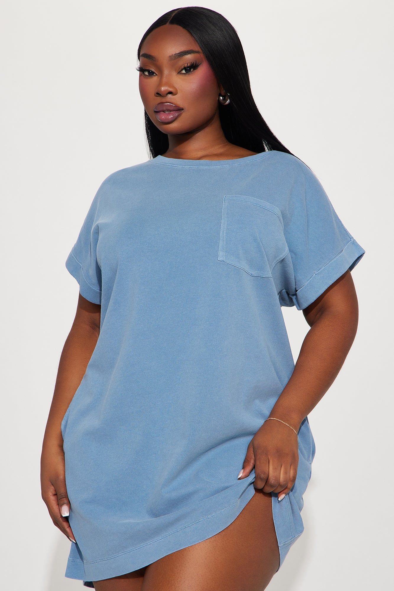 Krystal T-Shirt Dress - Slate Blue