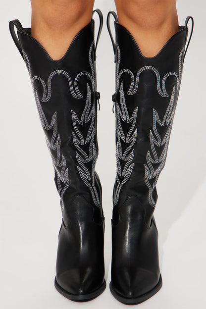 Countryside Cutie Cowboy Boots - Black
