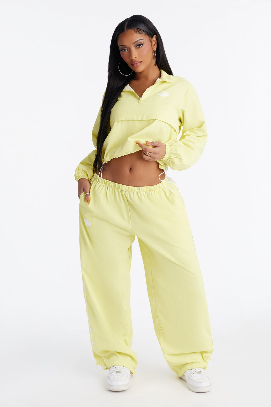 Bella Windbreaker Pant Set - Yellow