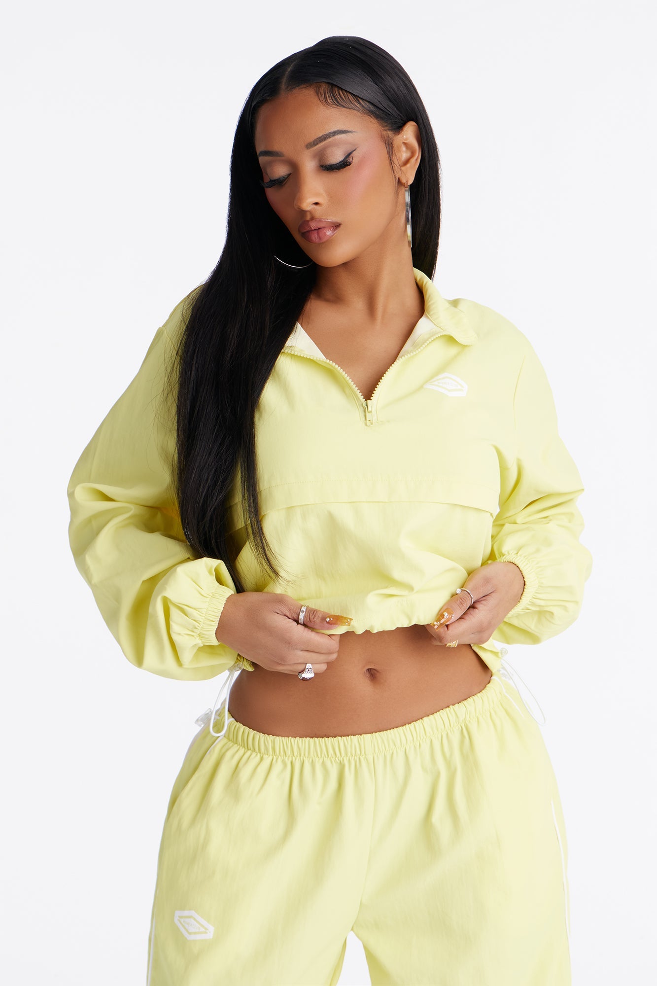 Bella Windbreaker Pant Set - Yellow