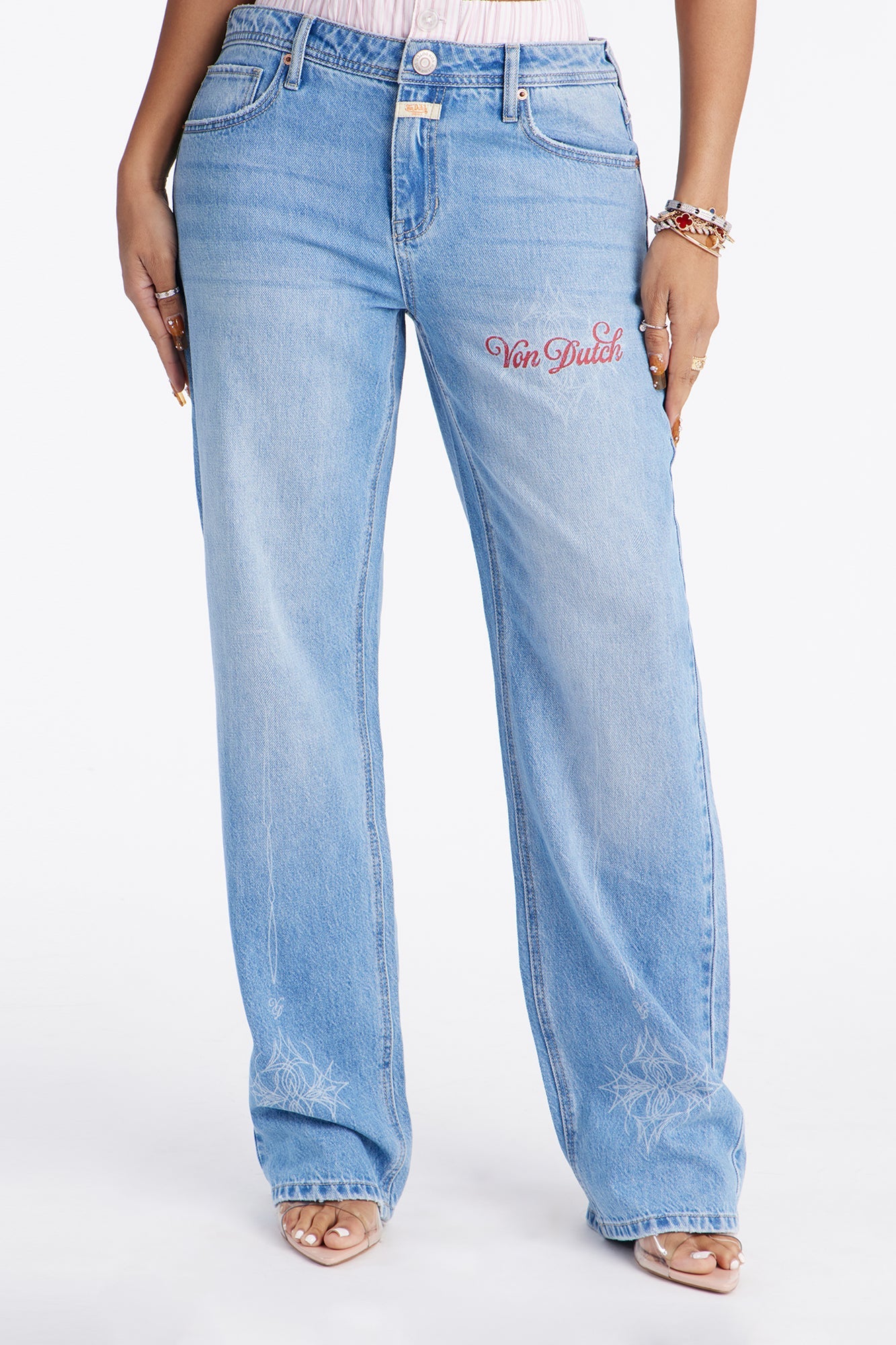 Von Dutch Boxer Trim Straight Leg Jeans - Light Wash
