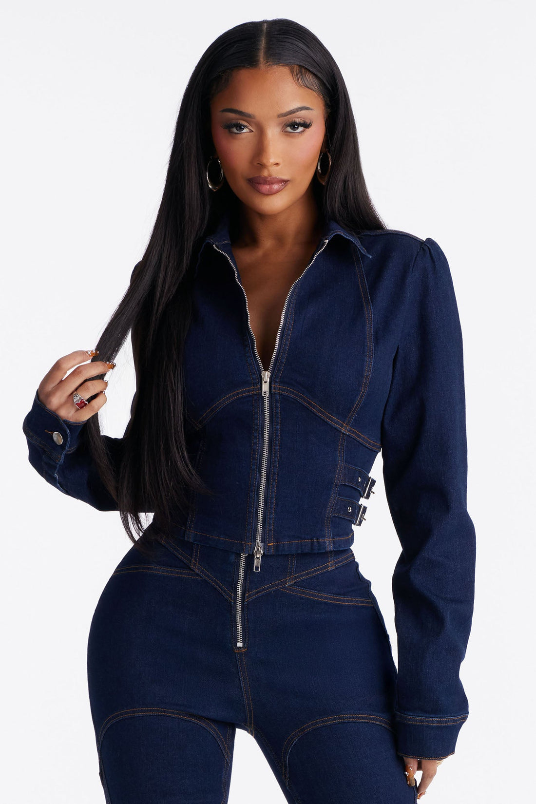 Leading Lady Stretch Denim Jacket - Rinse Blue Wash