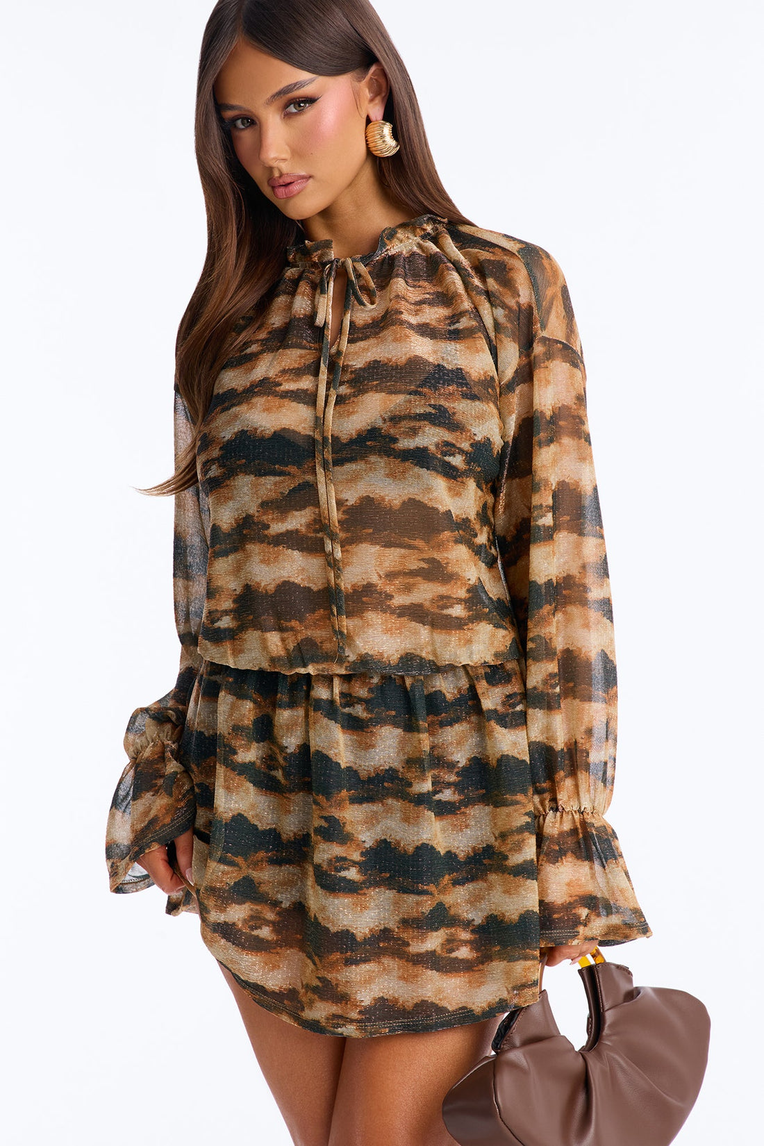 Whitney Metallic Mini Dress - Black/combo
