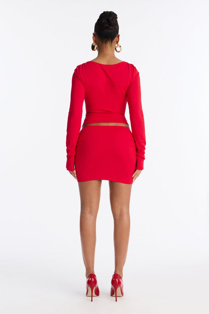 Bitter Sweet Mini Skirt Set - Red