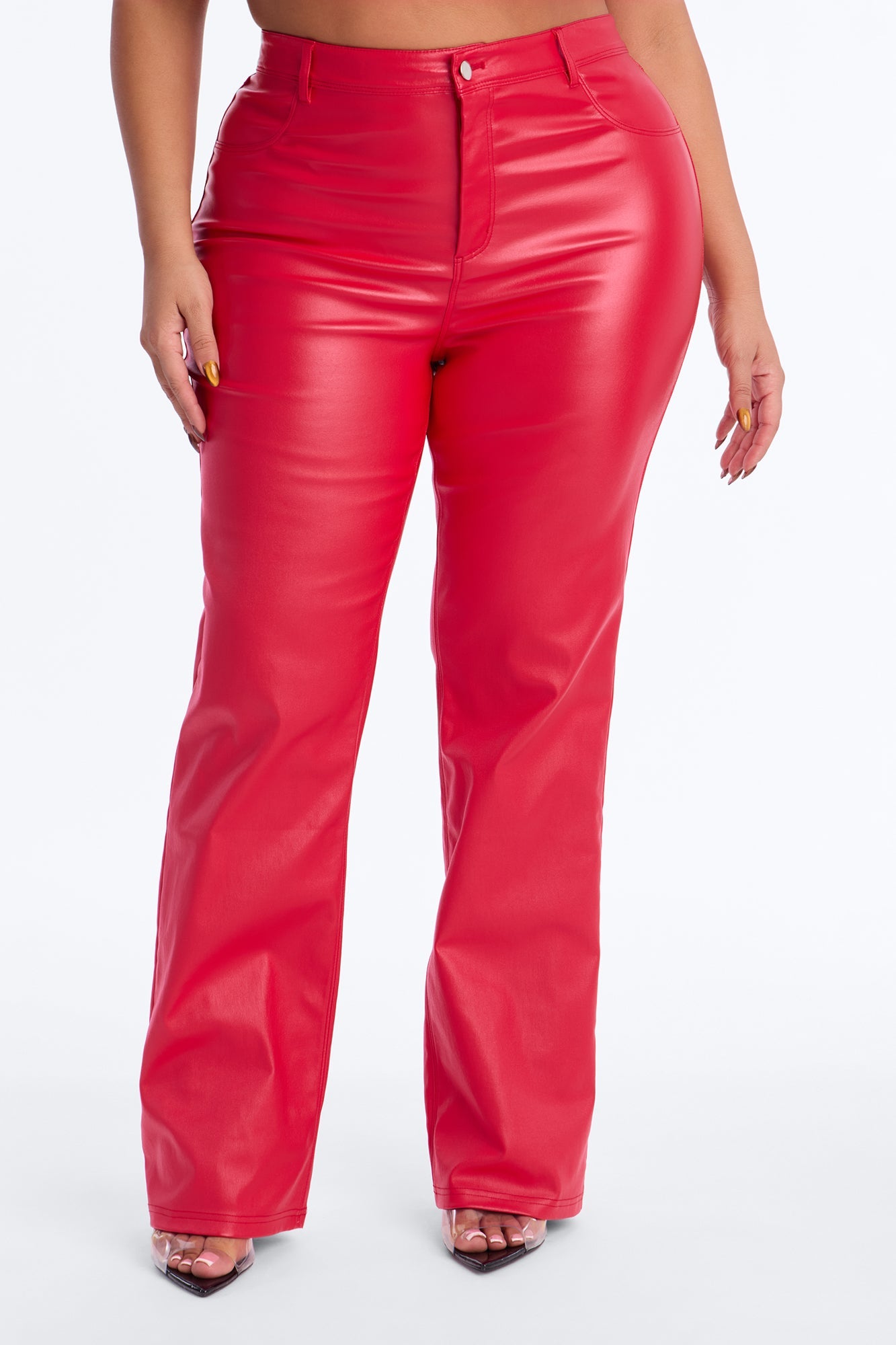Sammie High Rise Straight Leg Pant - Red