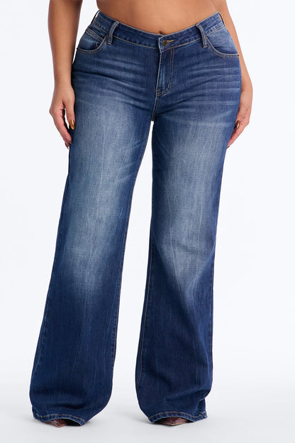 Camden Compression Low Rise Flare Jeans - Dark Wash