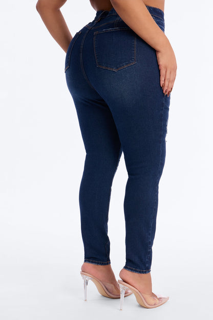 Living Life High Stretch Skinny Jeans - Dark Wash