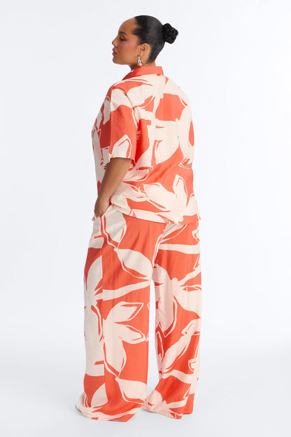 Ready For Vacay Wide Leg Pant Set - Orange