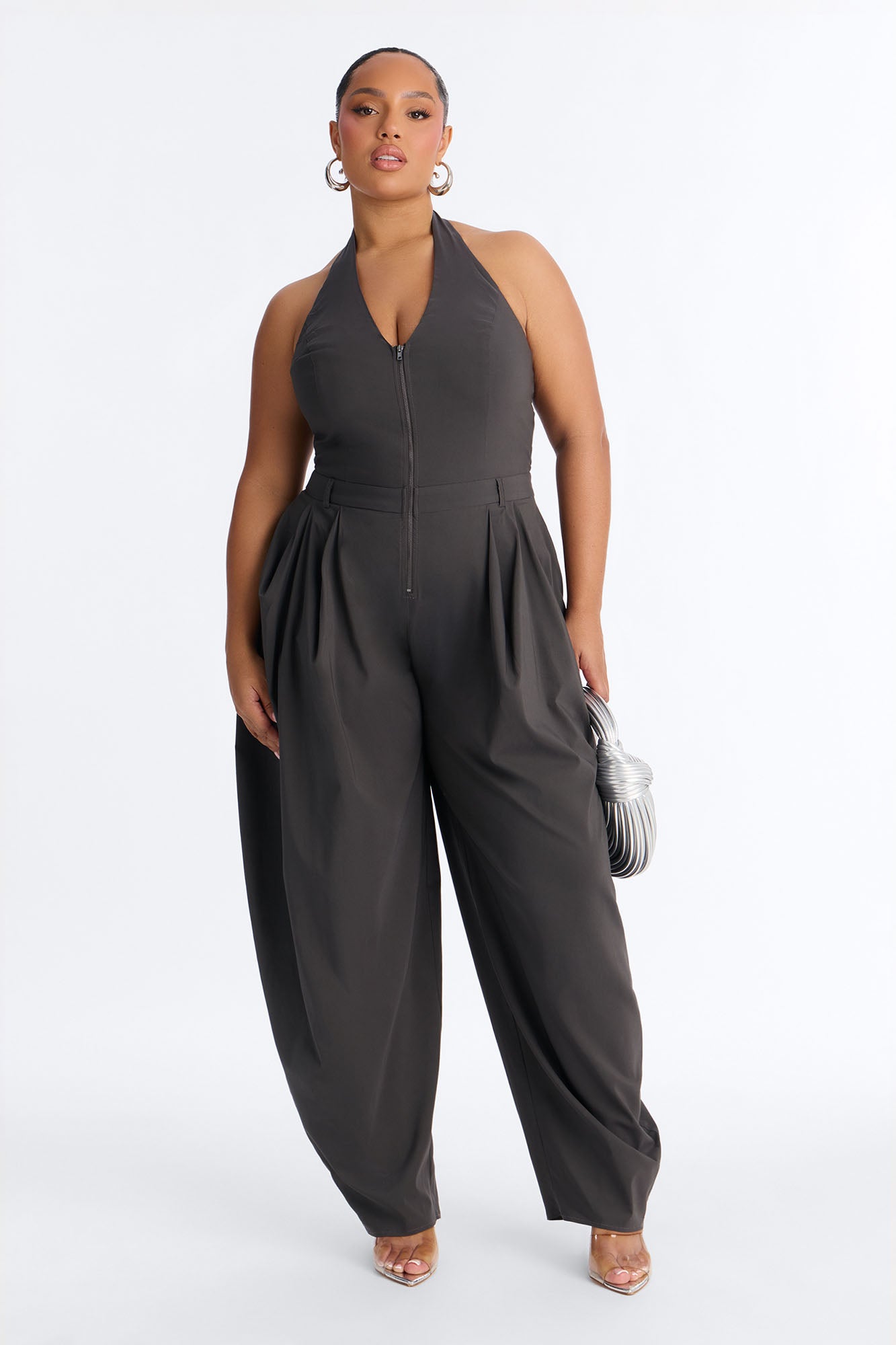 Alyssia Balloon Leg Jumpsuit - Charcoal
