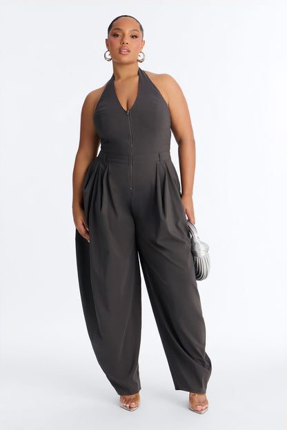 Alyssia Balloon Leg Jumpsuit - Charcoal