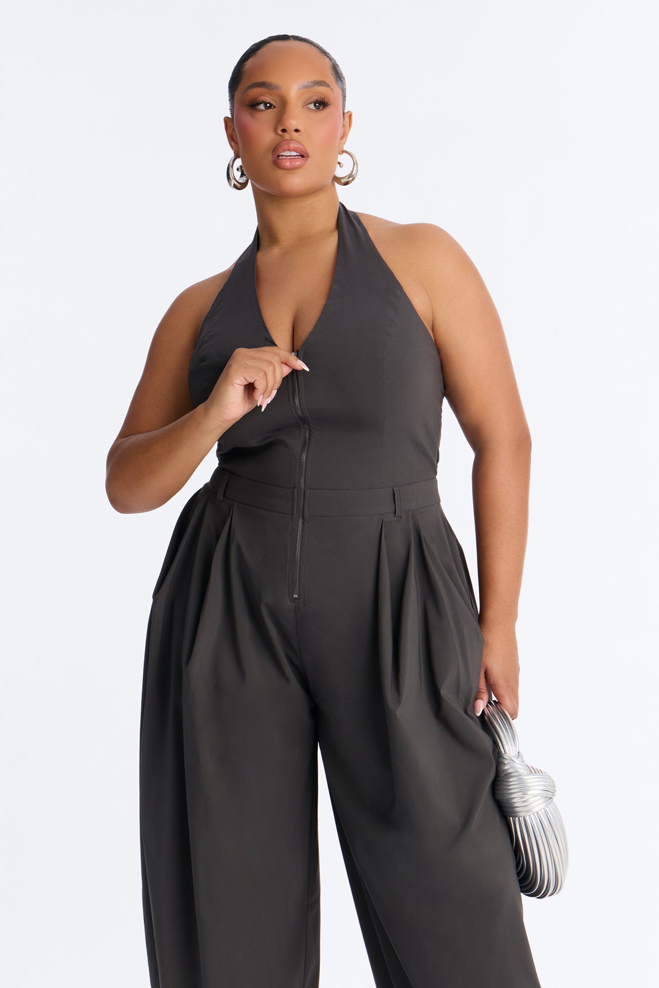 Alyssia Balloon Leg Jumpsuit - Charcoal