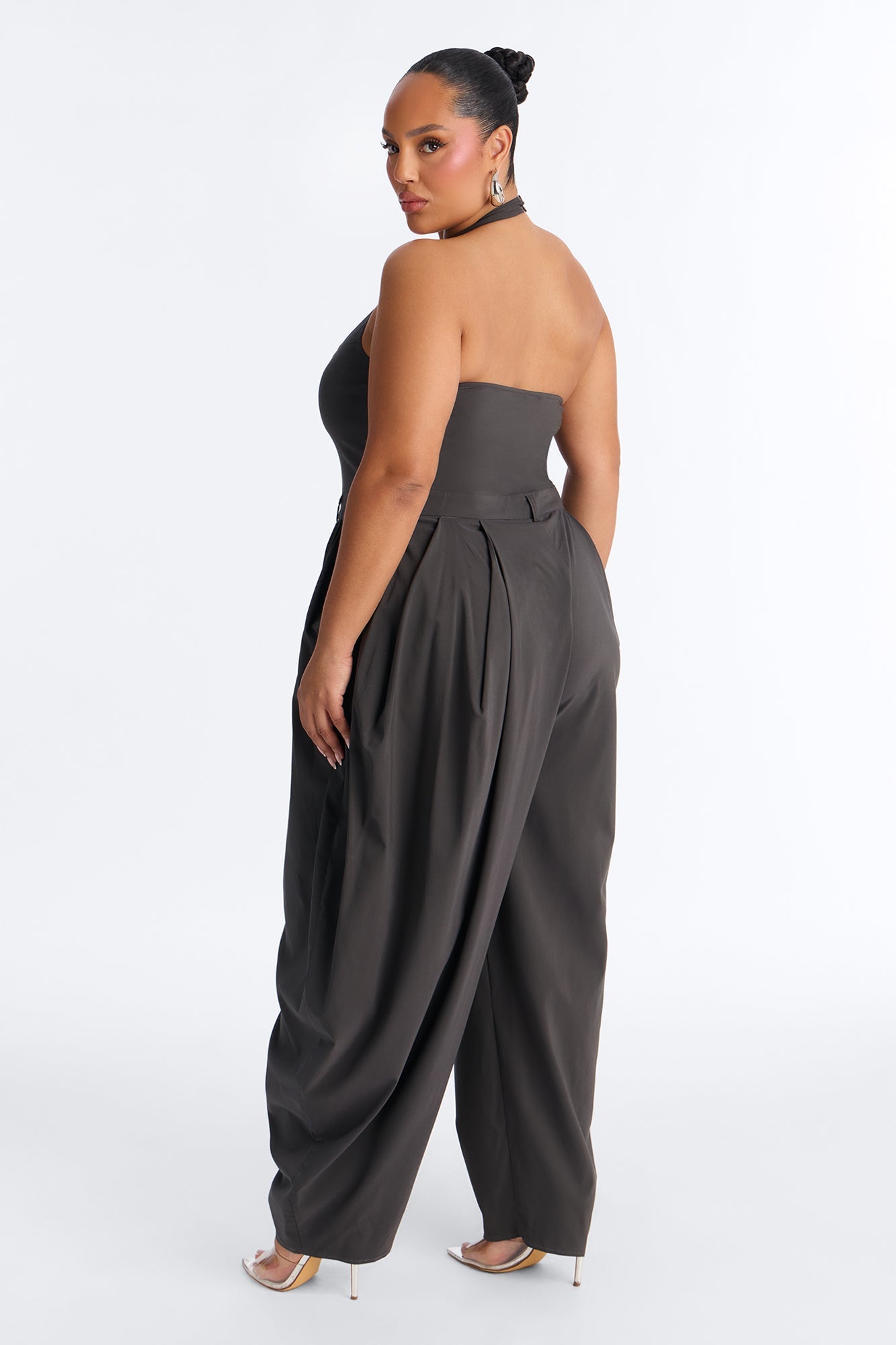 Alyssia Balloon Leg Jumpsuit - Charcoal