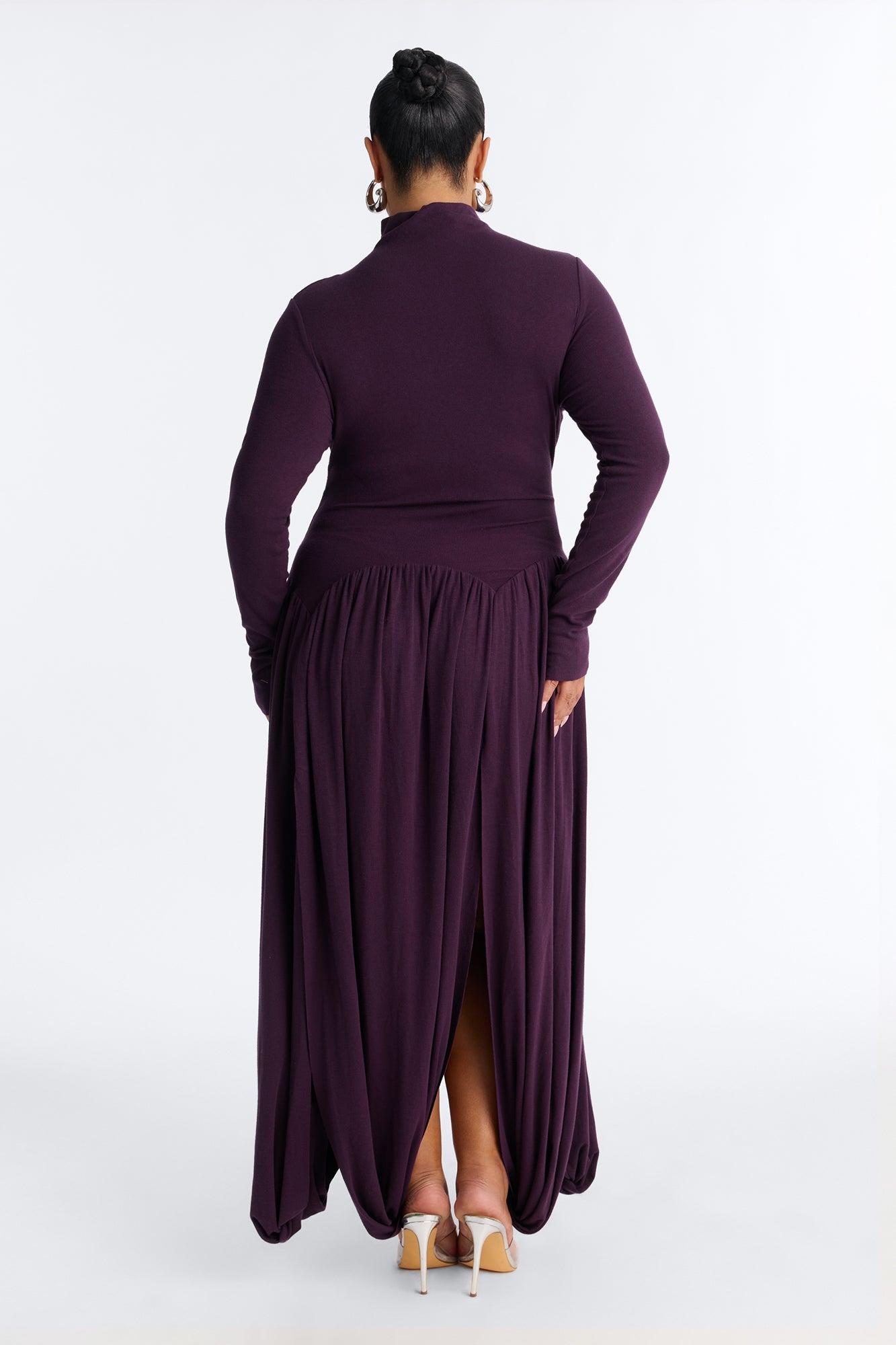 Alayna Long Sleeve Sweater Maxi Dress - Purple